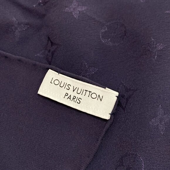 LOUIS VUITTON Calle Monaco Dark Navy Scarf 100 Silk 279-062425 - Picture 5 of 5